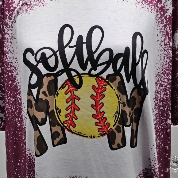 🥎Softball Mom T-Shirt in burgundy. NWOT, Size XXL🥎 - Picture 2 of 8